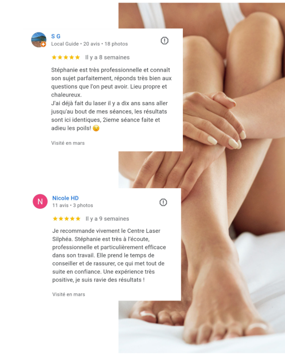 Avis client épilation laser Silphéa centre spécialisé par infirmière avis client 5/5*